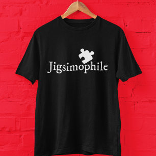 Jigsimophile Cute Scholarly Jigsaw Puzzle Nerd T-Shirt