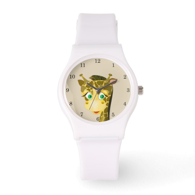 Jiji 1 - Women's Sporty White Silicon Watch (Front)