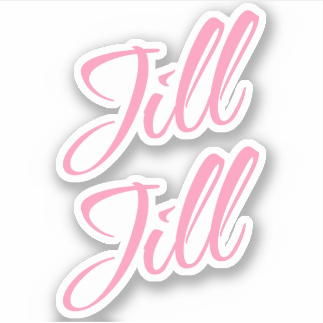 Jill Decorative Name in Pink x2 Sticker (Front)