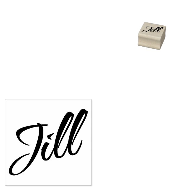 Jill name cursive decorative script font rubber stamp | Zazzle