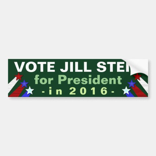 Jill Stein 2016 President Election Green Party Bumper Sticker