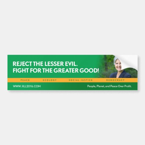 Jill Stein for PresidentGreen Party bumpersticker Bumper Sticker