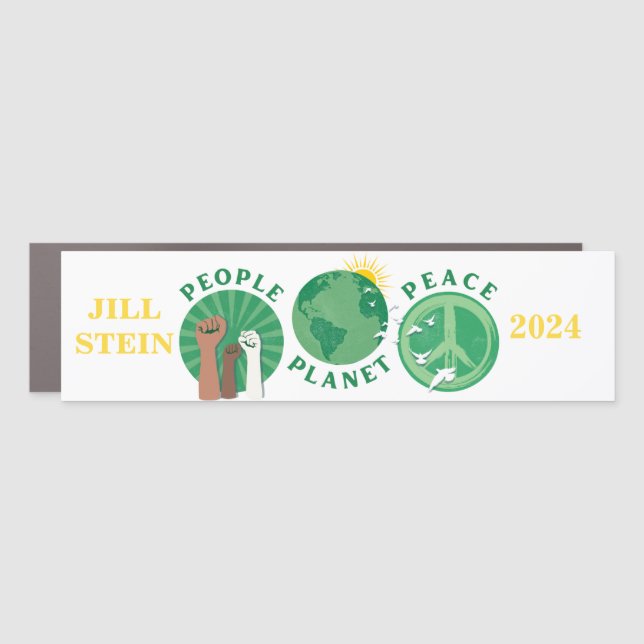 Jill Stein People Planet Peace 2024 Bumper Car Magnet (Front)
