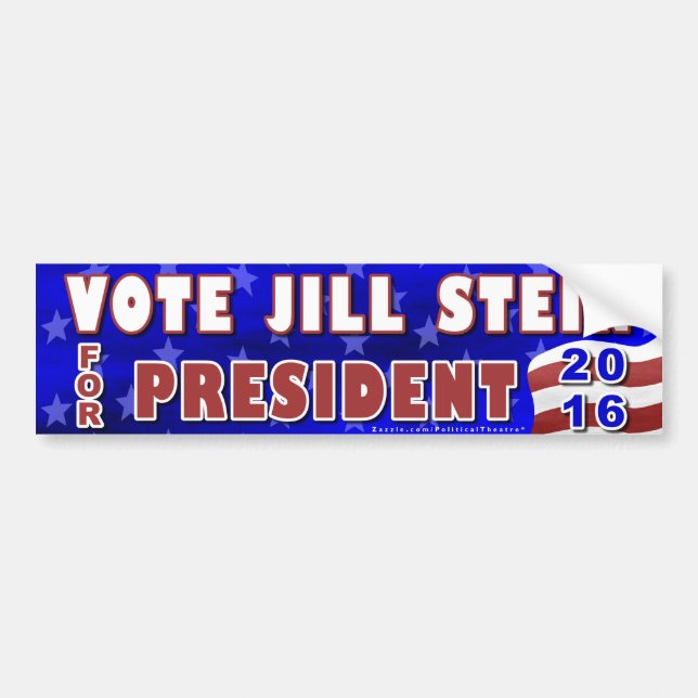 Jill Stein President 2016 Election Green Party Bumper Sticker (Front)