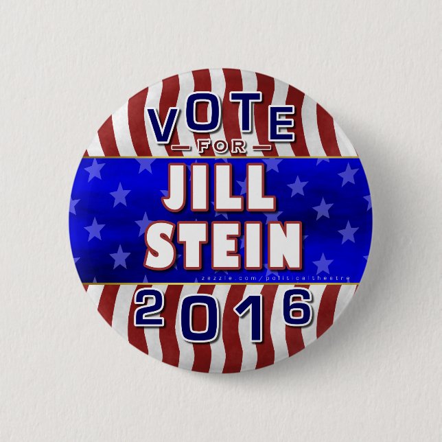 Jill Stein President 2016 Election Green Party Pinback Button (Front)