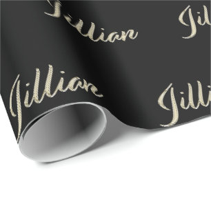 Jillian white gold gift wrapping paper