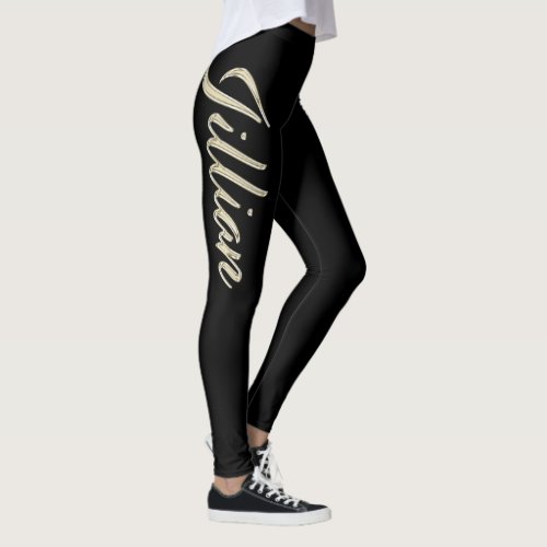 Jillian white gold Handwriting trousers Leggings