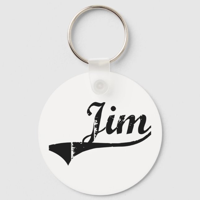 Jim Classic Style Name Keychain (Front)