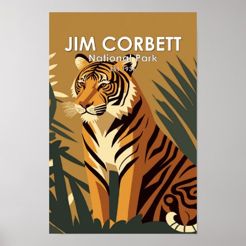 Jim Corbett National Park India Vintage Poster