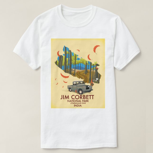 Jim Corbett National Park, Uttarakhand State T-Shirt (Design Front)