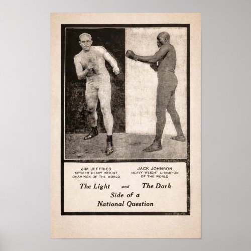 Jim Jeffries vs Jack Johnson Promotion 1910 Poster
