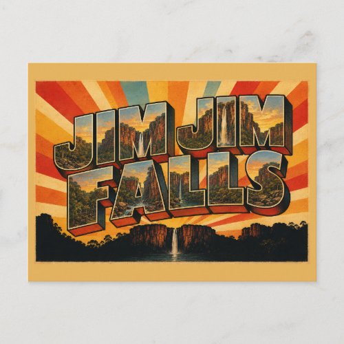 Jim Jim Falls NT Australia Plunge Waterfall Postcard