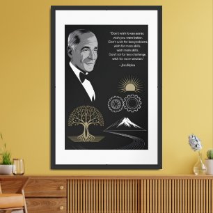 Jim Rohn Motivational Quote Poster Black and Gold
