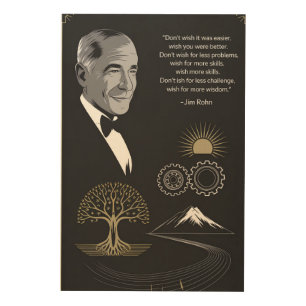 Jim Rohn Motivational Quote Poster Black and Gold