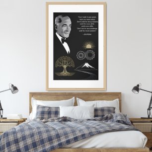 Jim Rohn Motivational Quote Poster Black and Gold