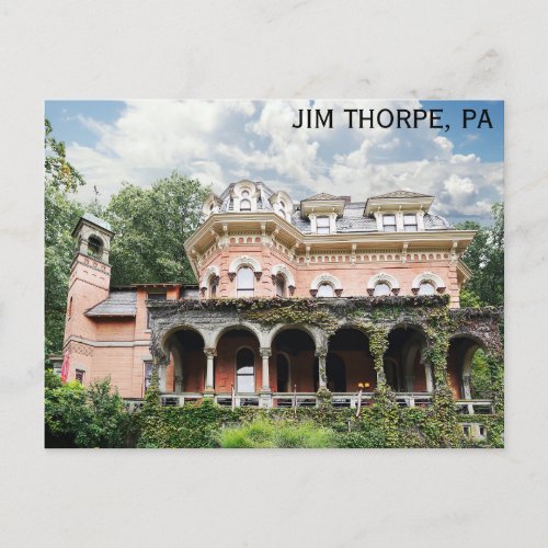 Jim Thorpe Pennsylvania Harry Packer Mansion Postcard