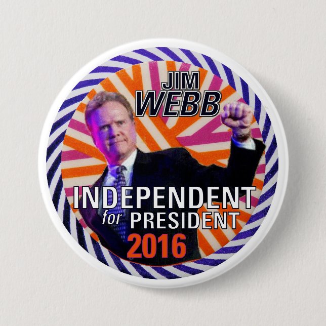 Jim Webb 2016 Pinback Button (Front)