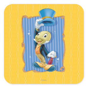 Jiminy Cricket Lifting His Hat Square Sticker