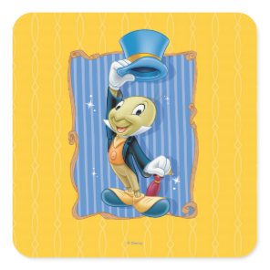 Jiminy Cricket Lifting His Hat Square Sticker