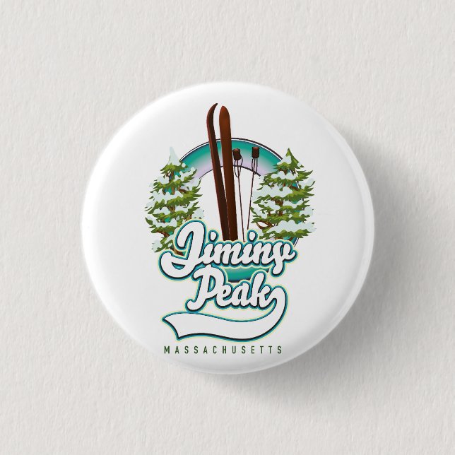 jiminy peak massachusetts ski logo button (Front)