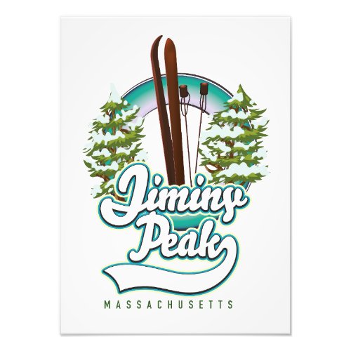 jiminy peak massachusetts ski logo photo print