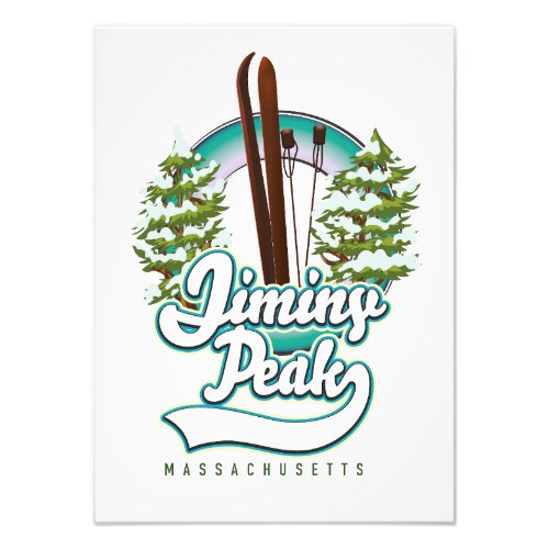 jiminy peak massachusetts ski logo photo print