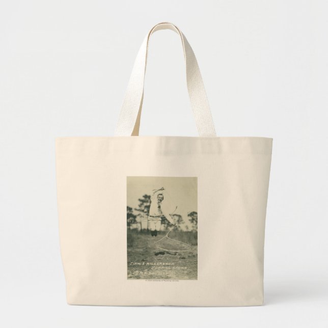 Jimmie Richardson jumping spoke. Large Tote Bag (Front)