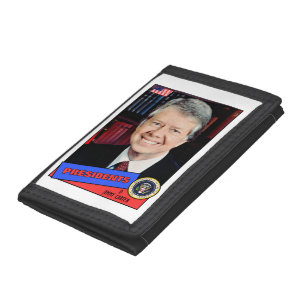Jimmy Carter Baseball Card Tri-fold Wallet