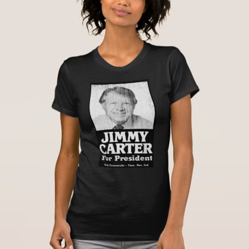 Jimmy Carter Distressed Black And White T_Shirt