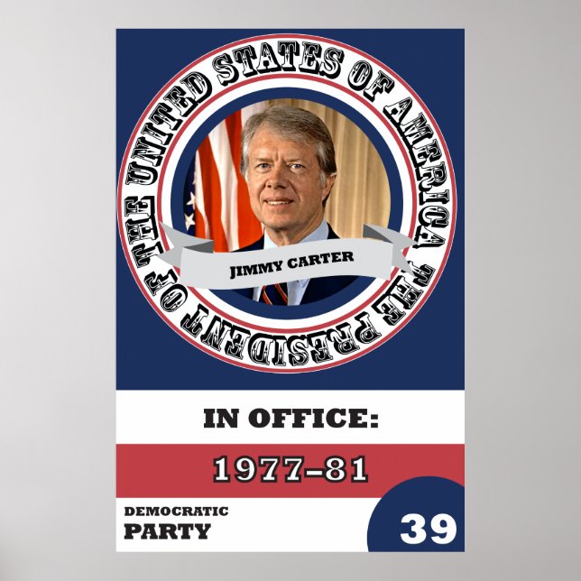 Jimmy Carter Presidential History Retro Poster (Front)