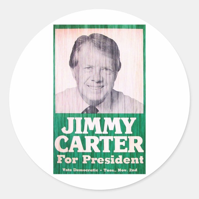 Jimmy Carter Vintage Classic Round Sticker (Front)