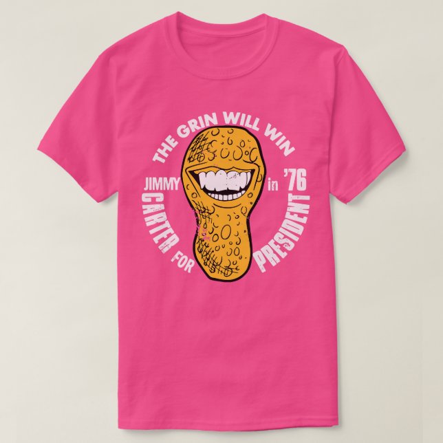 JIMMY CARTER Vintage Presidential Grin Campaign T-Shirt (Design Front)