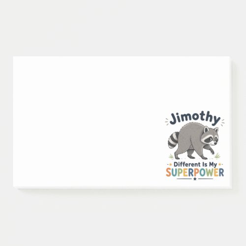 Jimothy different is my superpower post-it notes