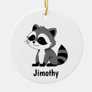 Jimothy Raccoon Cute Funny White Elephant Trendy  Ceramic Ornament