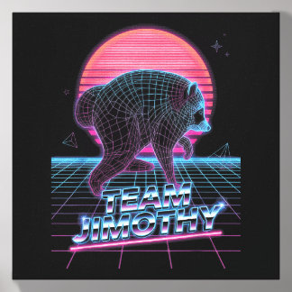 Jimothy Raccoon Funny Trash Panda Team Jimothy Canvas Photo Tile