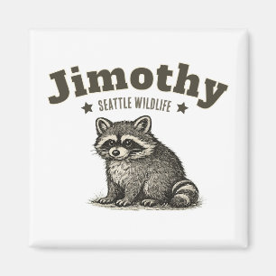Jimothy Raccoon Seattle Wildlife Magnet