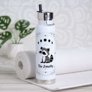 Jimothy Raccoon Tarot Inspiration Cute Trend Funny Water Bottle