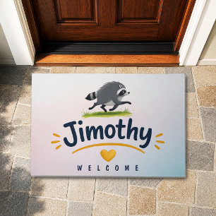 Jimothy Viral Raccoon Funny Trash Panda Wildlife Doormat