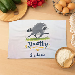 Jimothy Viral Raccoon Funny Trash Panda Wildlife Kitchen Towel
