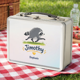 Jimothy Viral Raccoon Funny Trash Panda Wildlife Metal Lunch Box