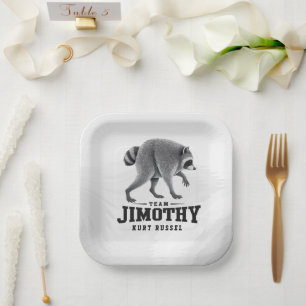 Jimothy Viral Raccoon Funny Trash Panda Wildlife Paper Plates