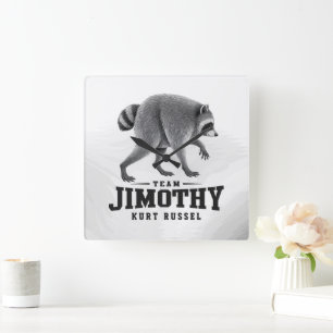 Jimothy Viral Raccoon Funny Trash Panda Wildlife Square Wall Clock
