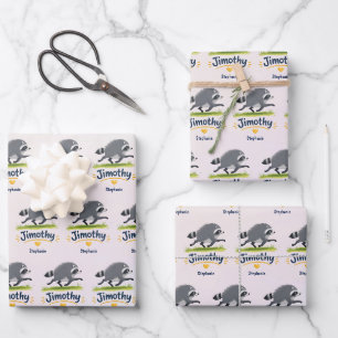 Jimothy Viral Raccoon Funny Trash Panda Wildlife Wrapping Paper Sheets