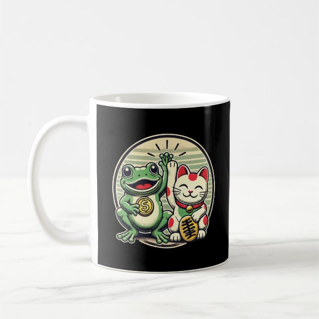 Jin Chan and Maneki Neko - Luck and Prosperity Coffee Mug (Left)
