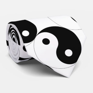 JIN JANG Black White Neck Tie