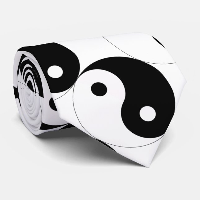 JIN JANG  Black White Neck Tie (Rolled)