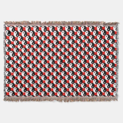 JIN JANG Black White Red Throw Blanket