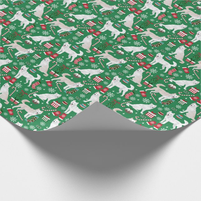 Jindo Christmas dog Wrapping Paper (Corner)