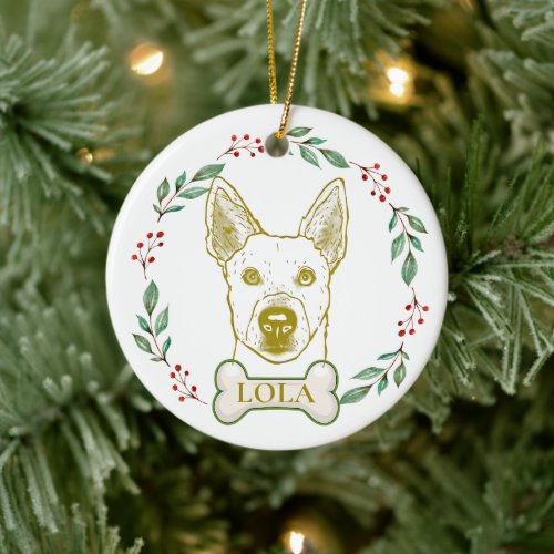 Jindo Dog Personalized Hand Drawing Ceramic Ornament