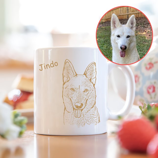 Jindo Dog Personalized Hand Drawing Coffee Mug (Creator Uploaded)